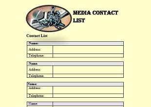 16 Free Media Contact List Templates - Office Templates