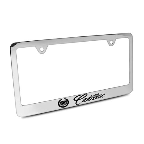 Cadillac Chrome Metal License Plate Frame with Cadillac Screw Covers - Walmart.com