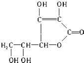 维生素C可用于预防和治疗坏血病等.其结构式如下图所示．下列关于维生素C的叙述错误的是( ) A．维生素C的化学式为 B．维生素C可作食品添加剂 C．维生素C可发生水解反应 D．维生素C不能发 ...