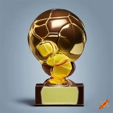 Chocolate and lemon flavored candy in the shape of a ballon d'or trophy on Craiyon
