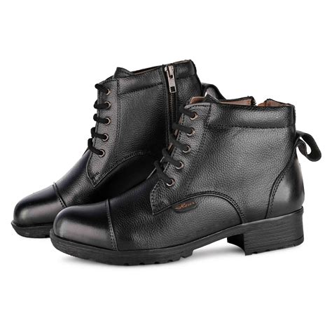 Women Police Shoes Black In 100% Real Leather | Police Boot | Horex