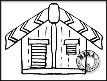 Maori Printables: Marae Colouring Page #2