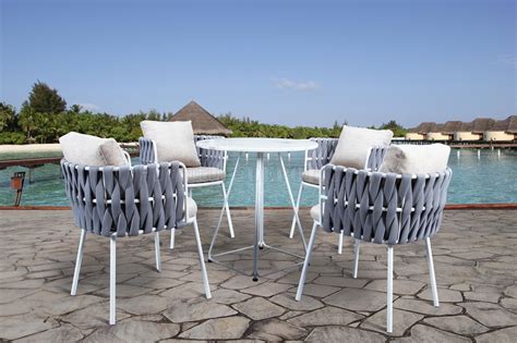 Spencer Outdoor Dining Chair Set of 2 - Light Grey by LeisureMod