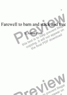 Farewell to barn and stack and tree - Download Sheet Music PDF file