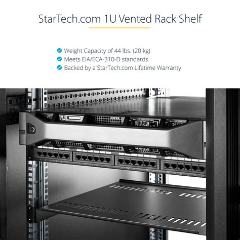 Buy StarTech.com 1U Server Rack Shelf - Universal Vented Rack Mount Cantilever Tray for 19 ...