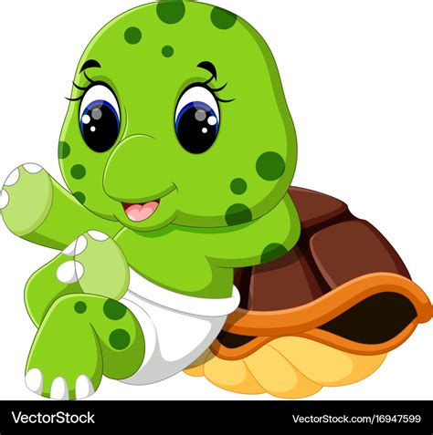 Cute turtle cartoon Royalty Free Vector Image - VectorStock