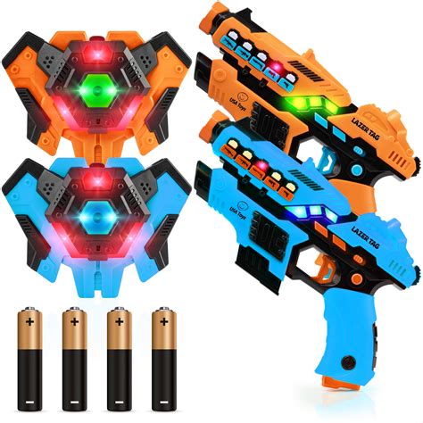 USA Toyz 2pk Laser Tag Blasters and Foam Play Toy Guns Set with Vests for Ages 8 Years and up ...