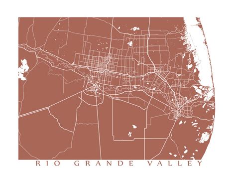 Rio Grande Valley Area Map Print Texas Poster - Etsy