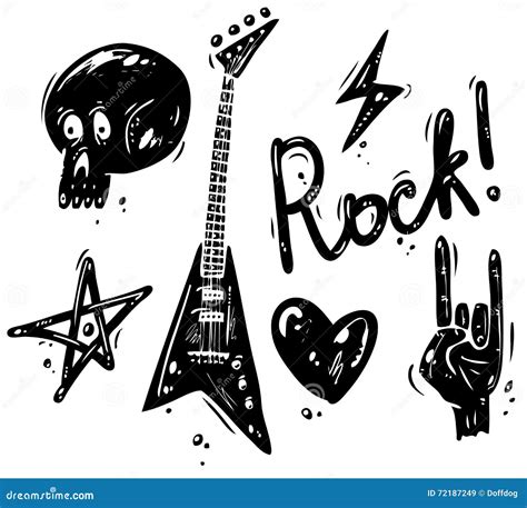 Símbolos de música rock ilustración del vector. Ilustración de partido ...