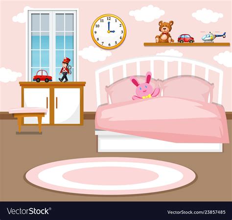 A cute girl bedroom background Royalty Free Vector Image