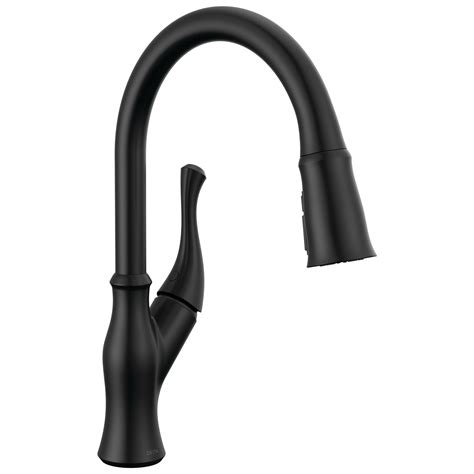 Delta Ophelia Matte Black Single Handle Pull-down Kitchen Faucet with ...
