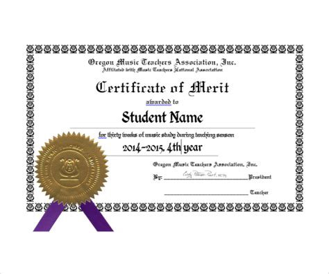 11+ Merit Certificate Templates | Sample Templates