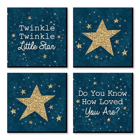 Twinkle Twinkle Little Star - Nursery Decor - 11 x 11 inches Kids Wall Art - Baby Shower Gift ...