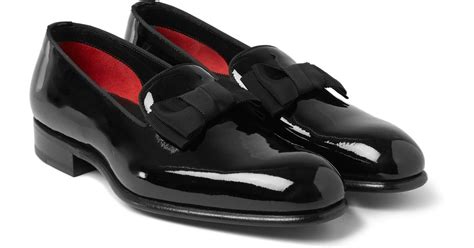 Tom Ford Bow-trimmed Patent-leather Loafers in Black for Men | Lyst