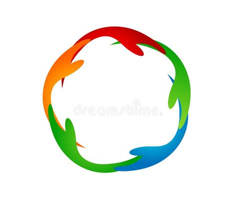 People Hands in Circle Logo. Stock Vector - Illustration of abstract ...