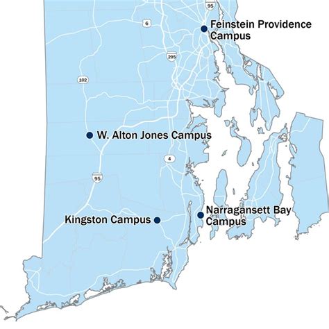 Map of the University of Rhode Island's campus locations | Download ...