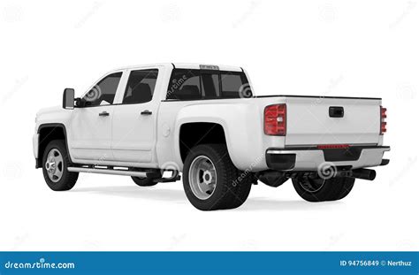 White Pickup Truck Isolated Stock Illustration - Illustration of ...