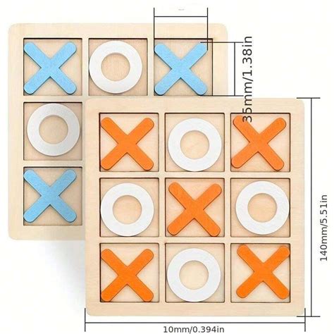 Wooden Tic Tac Toe Set - Wood XOXO Board Game (Naughts and Crosses) | Classic Family Table Game ...