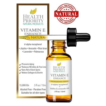 100% All Natural & Organic Vitamin E Oil For Your Face & Skin - 15000 ...