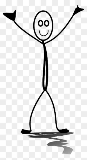 Happy Man Free Icon - Stickman With Hands Up - Free Transparent PNG ...