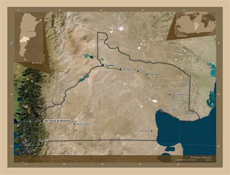 Rio Negro, Argentina. Low-res Satellite. Labelled Points of Cities Stock Illustration ...