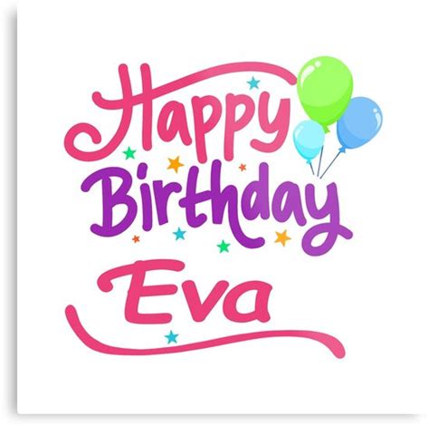 "Happy Birthday Eva" Metal Print by PM-Names | Redbubble