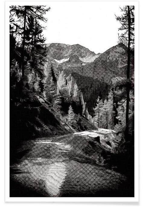 The Road Through The Forest Pencil Drawing Poster | JUNIQE