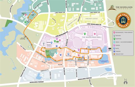 2018-Trolley-Online-Map-041618 2,792×1,798 pixels The Woodlands Mall, Lakefront, Food Service ...