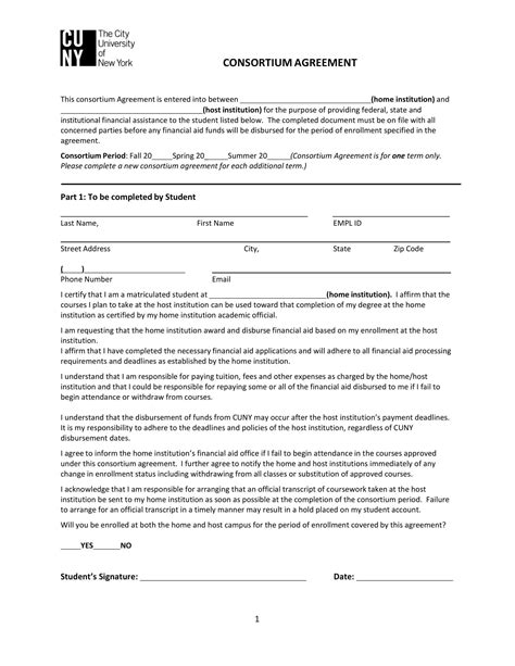 Free Printable Consortium Agreement Templates [Word, PDF]