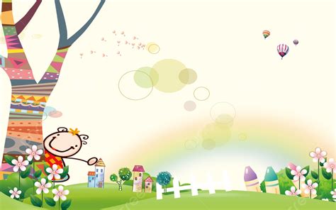 Cartoon Fresh Colored Childrens Day Background, Cartoon, Cartoon Background, Holiday Background ...