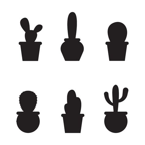 Cactus silhouettes set 7872813 Vector Art at Vecteezy