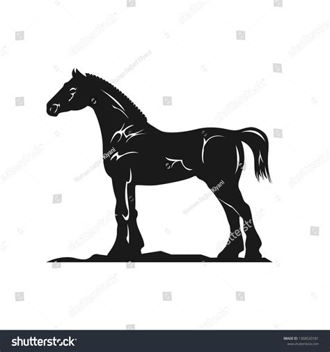 Detailed Vector Silhouette Horse Breed Clydesdale Stock Vector (Royalty Free) 1368520181 ...