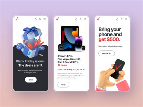 Verizon deals pages by Vitali on Dribbble