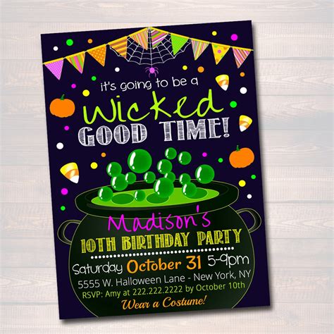 Printable Kid's Hallowen Party Invitation, Halloween Invite, Halloween ...