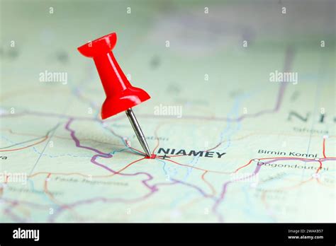 Niamey, Niger pin on map Stock Photo - Alamy