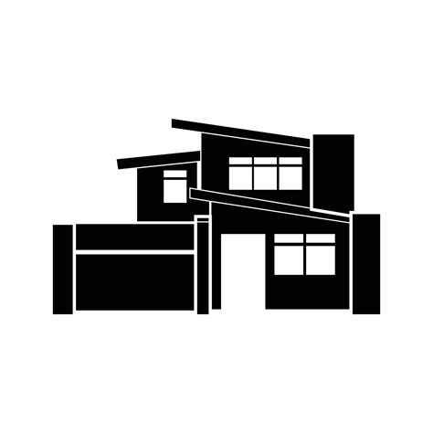 black and white modern home silhouette illustration 10383916 Vector Art at Vecteezy