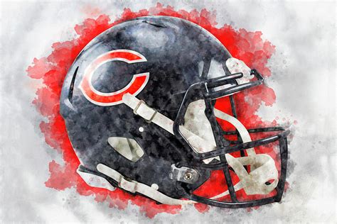 Chicago Bears Helmet Watercolor Art Digital Art by Ksenia Dvornikova ...