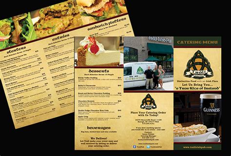 Trali Irish Pub Posters and Catering Brochure on Behance