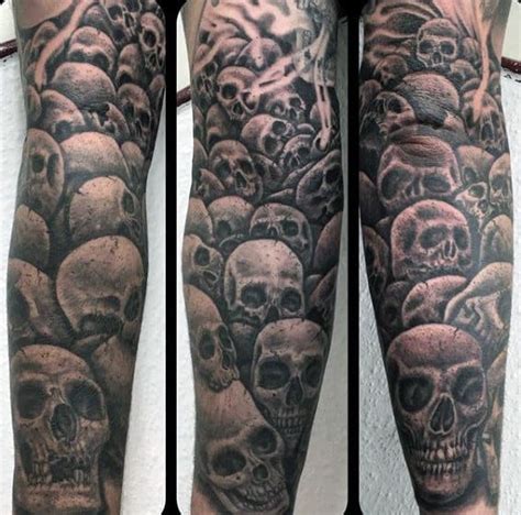 50 Skull Sleeve Tattoos For Men - Masculine Design Ideas