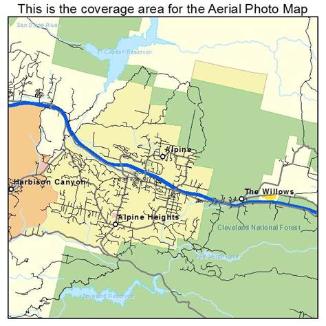 Aerial Photography Map of Alpine, CA California