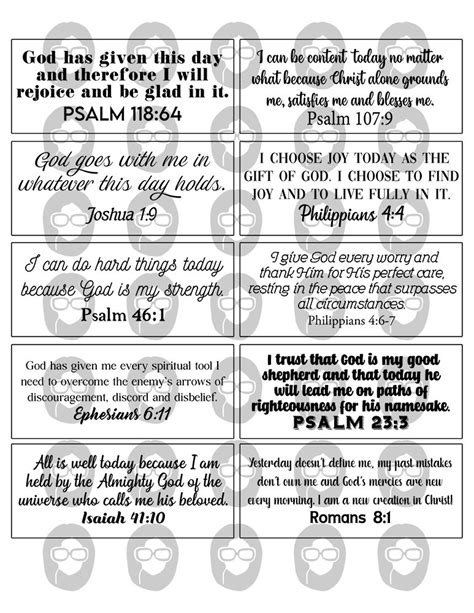 Bible Verse Cards Printable, Prayer Quotes 6pg Digital Download ...