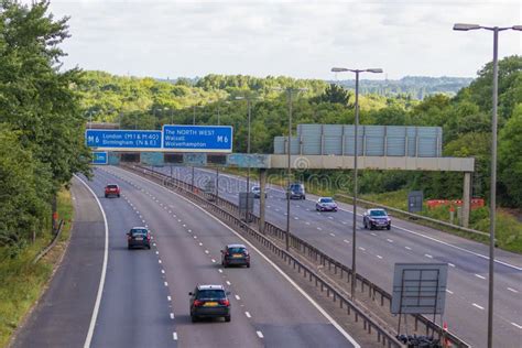 Traffic on the British Motorway M5: West Bromwich,Birmingham,Uk ...