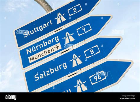 Autobahn Germany Road Sign Stock Photos & Autobahn Germany Road Sign Stock Images - Alamy