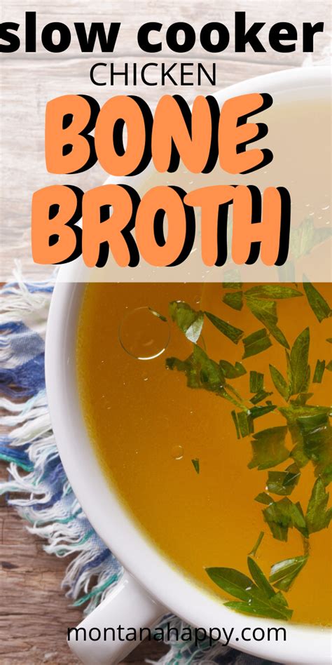 Slow Cooker Chicken Bone Broth | Chicken bone broth recipe, Slow cooker ...