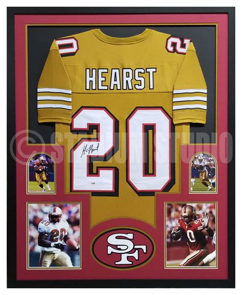 Garrison Hearst Autographed Framed 49ers Gold Jersey - The Stadium Studio