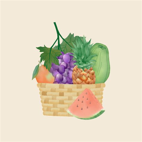 Watercolor fruit basket 10260483 Vector Art at Vecteezy