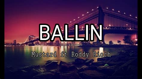 Mustard - Ballin ft Roddy Ricch (lyrics) - YouTube