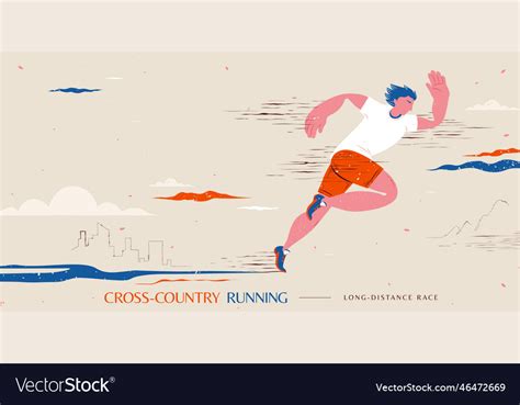 Cross-country running event Royalty Free Vector Image