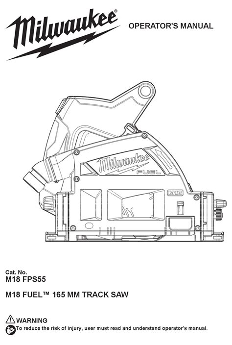 MILWAUKEE M18 FUEL FPS55 OPERATOR'S MANUAL Pdf Download | ManualsLib