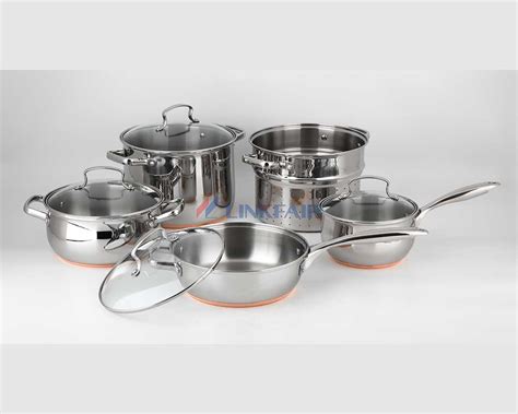 9-piece Cookware Set, Pots and Pans Set with Copper bottom